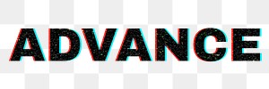 Blurred ADVANCE png black typography word