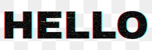 Blurred HELLO png black typography word