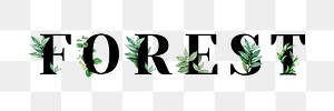 Botanical FOREST png word typography