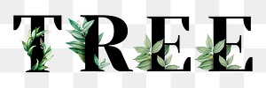 Botanical TREE png word typography