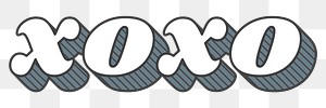 XOXO png retro bold lettering typography