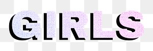 Girls word png pastel gradient shadow font