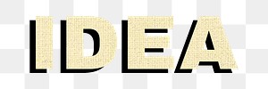 Idea sticker png textile texture shadow typography