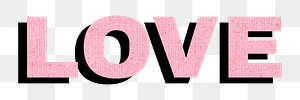 Love bold word typography png