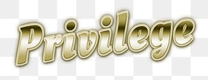 Futuristic gold privilege png word typography