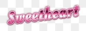 Pink 80s sweetheart png text neon typography