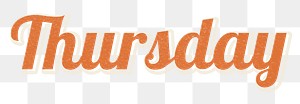 Retro word Thursday typography design element