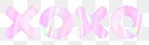 Pastel XOXO word png sticker bling bling holographic feminine