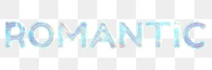 Pastel romantic word png sticker holographic effect