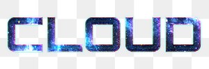 CLOUD word png blue typography text