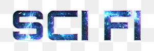 SCI FI word png blue typography text
