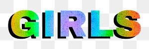 Girls png text rainbow font typography