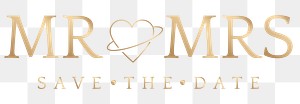 Badge png save the date MR and MRS wedding golden luxurious style