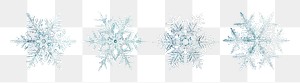 Snowflake transparent set Christmas ornament macro photography, remix of photography by Wilson Bentley