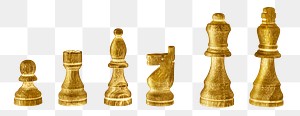 Gold chess pieces design element