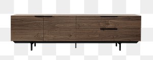 Industrial TV cabinet png mockup wooden furniture