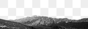 PNG grayscale mountain range design element