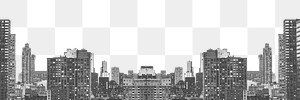 PNG grayscale cityscape creative design element