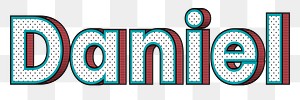 Daniel png name halftone word typography