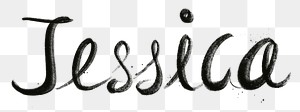 Hand drawn Jessica png font typography