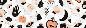 Png bohemian witchcraft doodle Halloween transparent