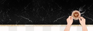 Heart coffee Valentine&rsquo;s png black glittery marble texture background<br /> 