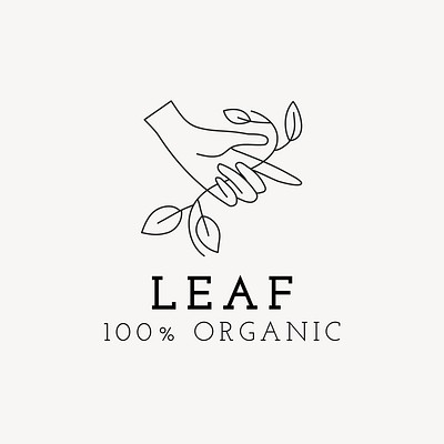 Aesthetic hands logo template, minimal line art