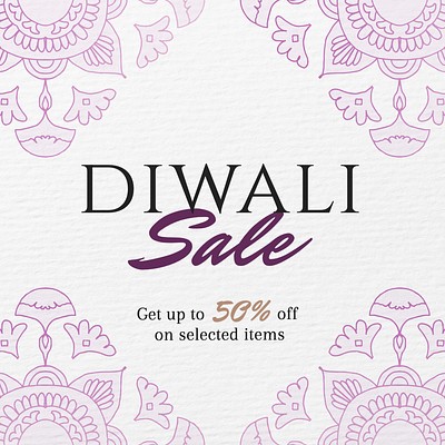 Diwali sale Instagram post template, editable text