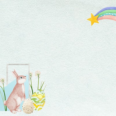 Easter bunny border background, paper textured, editable design