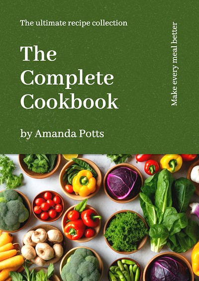 Cookbook cover template, editable design