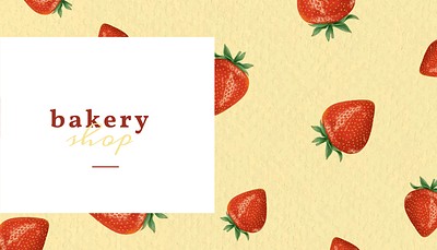 Bakery shop business card template, dessert illustration, editable text