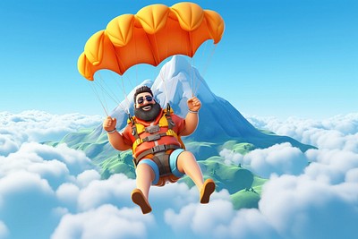3D editable skydiving man remix | Free Editable Design - rawpixel
