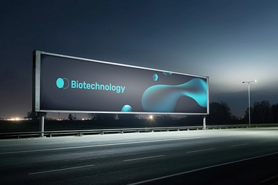 Editable biotechnology billboard mockup