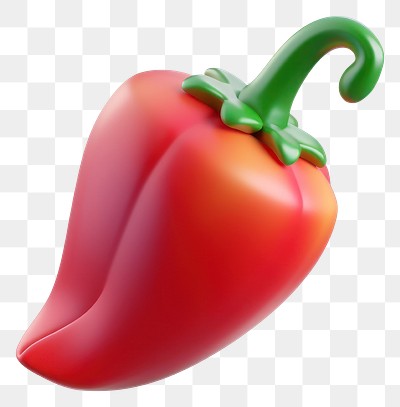 PNG Vibrant 3D chili pepper illustration