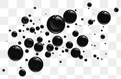 PNG Abstract black ink droplets illustration