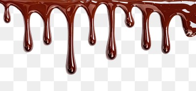 PNG Dripping chocolate on white background