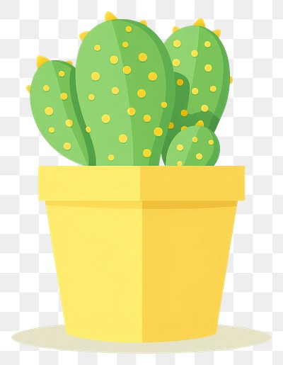 PNG  Vibrant potted cactus illustration