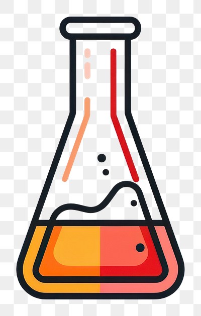 PNG  Colorful chemistry flask illustration