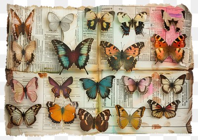 PNG Vintage butterfly collection illustration