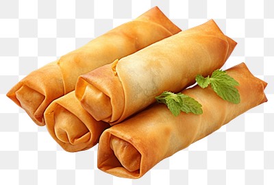 PNG Crispy golden spring rolls delicious