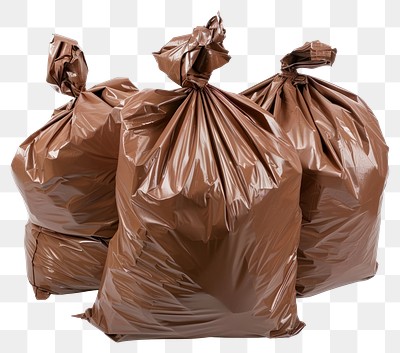 PNG Brown plastic garbage bags