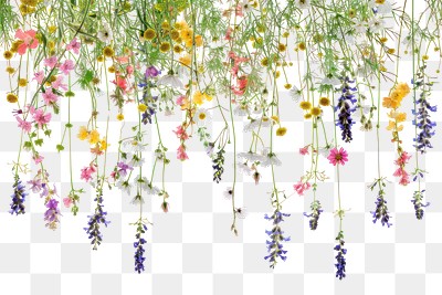 Colorful hanging floral arrangement