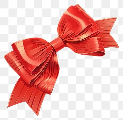 PNG  Elegant red ribbon bow illustration