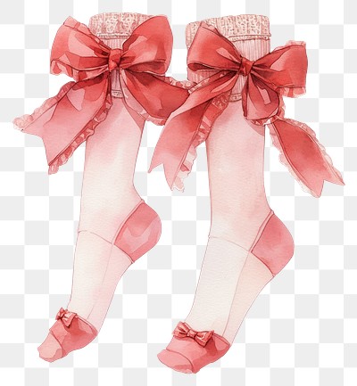 PNG  Elegant watercolor pink socks