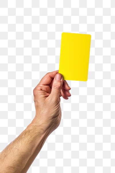 PNG Hand holding yellow card