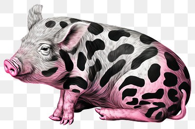 PNG Spotted pig illustration art