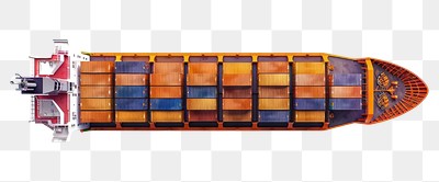 PNG  Colorful cargo ship isolated