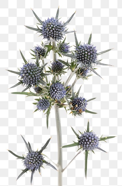 PNG  Thistle flower with spiky petals