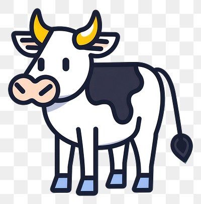 PNG  Cute cartoon cow illustration