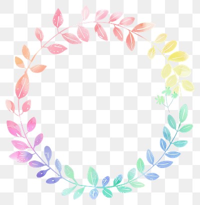 PNG  Colorful floral wreath illustration